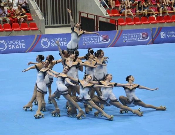 Apresentação de Grupos até 16 patinadores – Campeonato Mundial de Patinação – Ibagué 2023 – Fonte: Colombia Sports (2023)