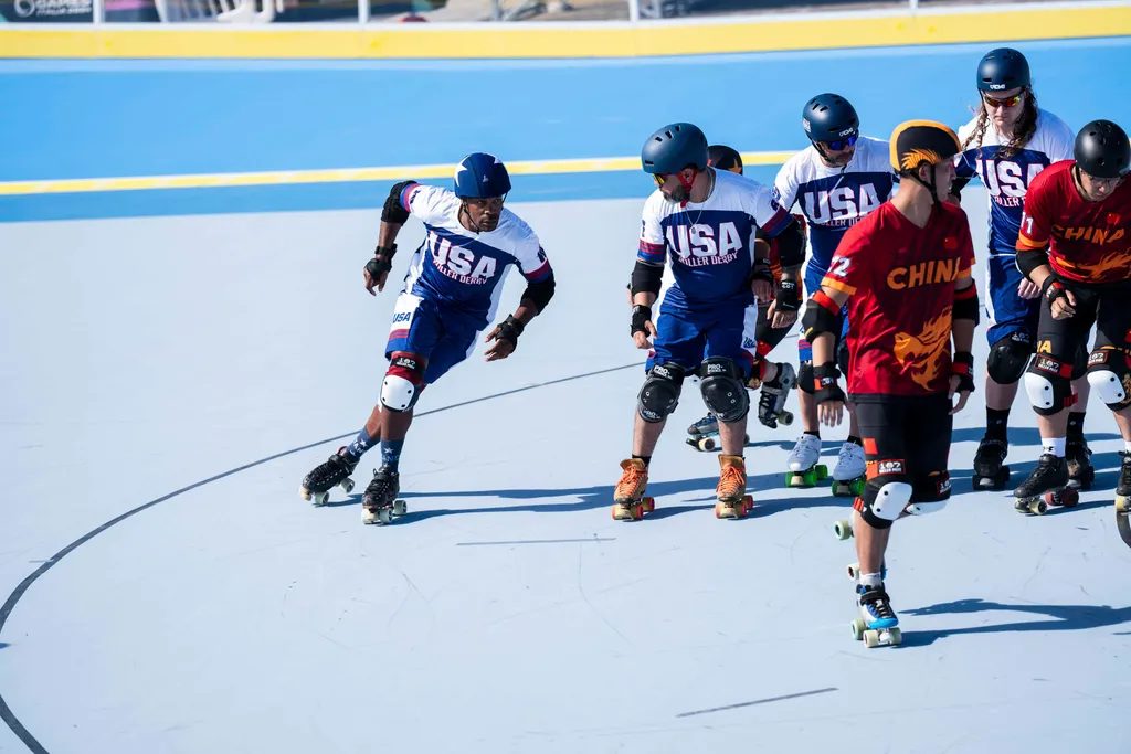 Jogo Masculino de Roller Derby entre EUA e China pelo WSG Itália 2024 – Fonte World Skate (2025)