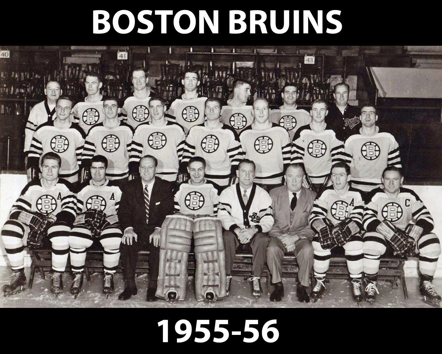 Equipe do Boston Bruins – Temporada 1955-1956 – Fonte: Ebay (2025)
