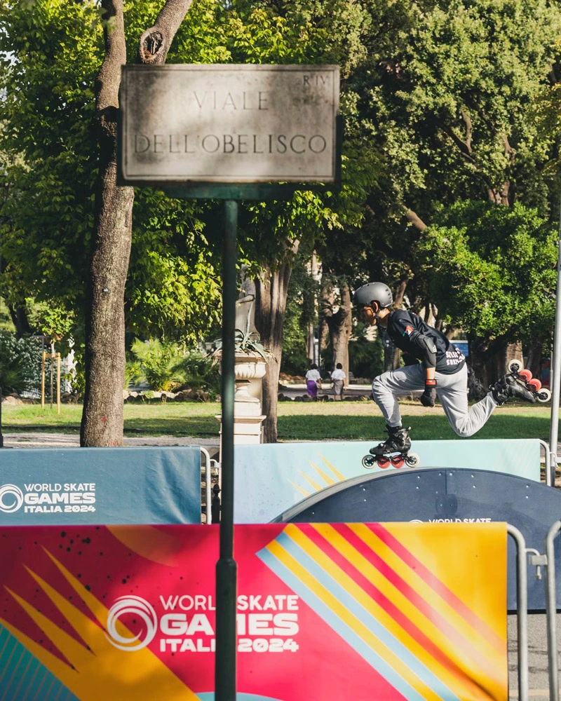 Competidor de Inline Cross, no WSG Itália 2024 - Fonte: World Skate (2024)