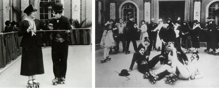 Cenas de filme “The Rink” de 1916 protagonizado por Charles Chaplin – Fonte: Studhistoria (2022)