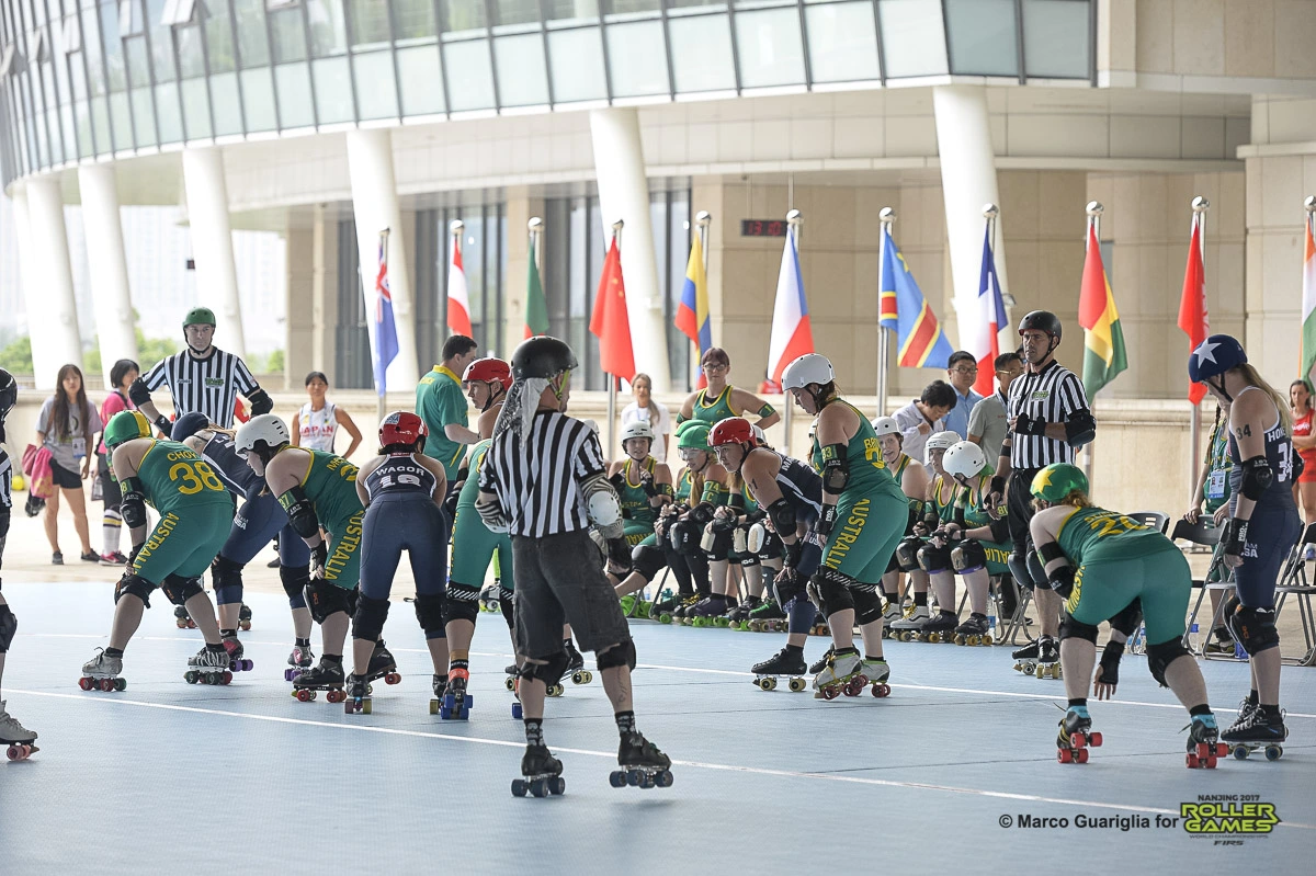 Jogo entre Estados Unidos e Australia, no Roller Games – Foto: Marco Guariglia / World Skate (2017)