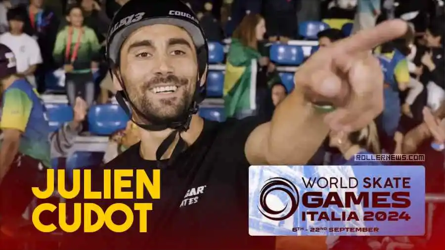 Patinador Francês Julien Cudot, no WSG Itália 2024 – Fonte: Roller News (2024)