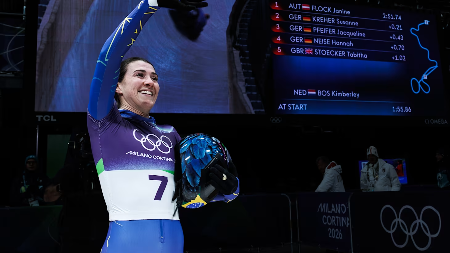 A Atleta brasileira Nicole Silveira nas Olimpíadas de Inverno Milano Cortina 2026- Foto: Gabriel Heusi/COB – Fonte: Olympics (2026)