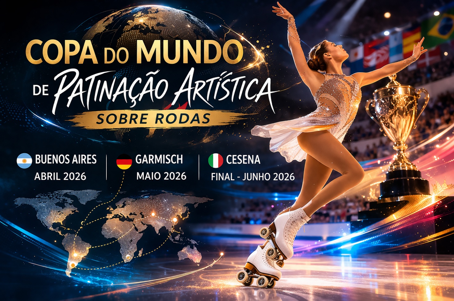 Arte de uma competidora feminina desenvolvida por IA (ChatGPT), com instruções fornecidas pela Ice Hockey Br (2026)