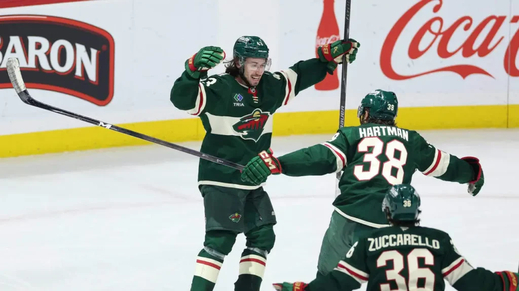 Hughes retoma a liderança com o segundo gol da partida - DAL@MIN, Jogo 6 – Fonte NHL (2026)