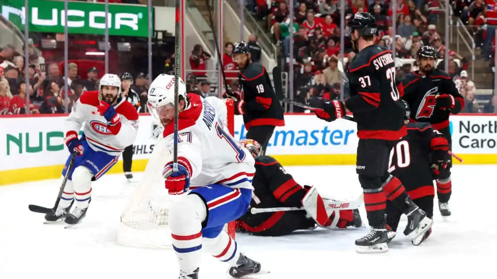 Jogo 2 entre Carolina Hurricanes e Montreal Canadiens em 21/05/2026- Fonte: NHL (2026)
