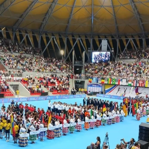 Abertura do 67º Campeonato mundial de patinação Artística – Ibagué – Por: Daniel Garcia - Fonte: Ondas de Ibague (2023)