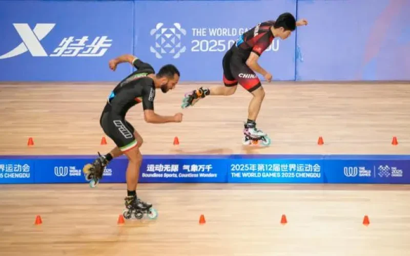 Atletas competem no slalom de velocidade, na Copa do mundo de 2025 da World Skate – Fonte: World Skate (2025)