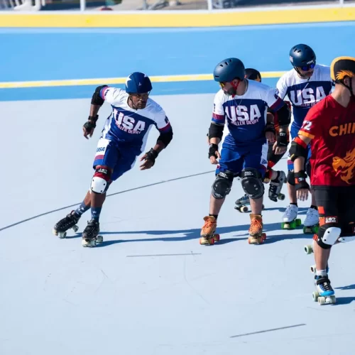 Jogo Masculino de Roller Derby entre EUA e China pelo WSG Itália 2024 – Fonte World Skate (2025)