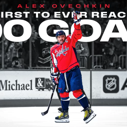 Ovechkin comemora o seu gol de número 900, contra o St. Louis Blues em 05/11/2025 – Fonte Media NHL (2025)